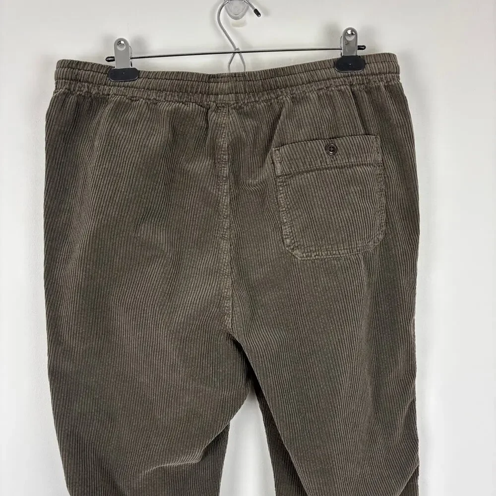 Todd Snyder Brown Corduroy Weekend Pant Pull On Ankle Large Pockets